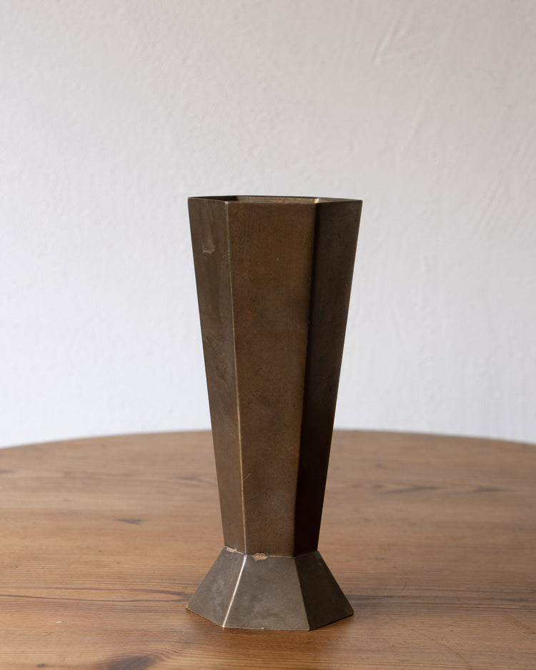 Hexagonal Metal Vase