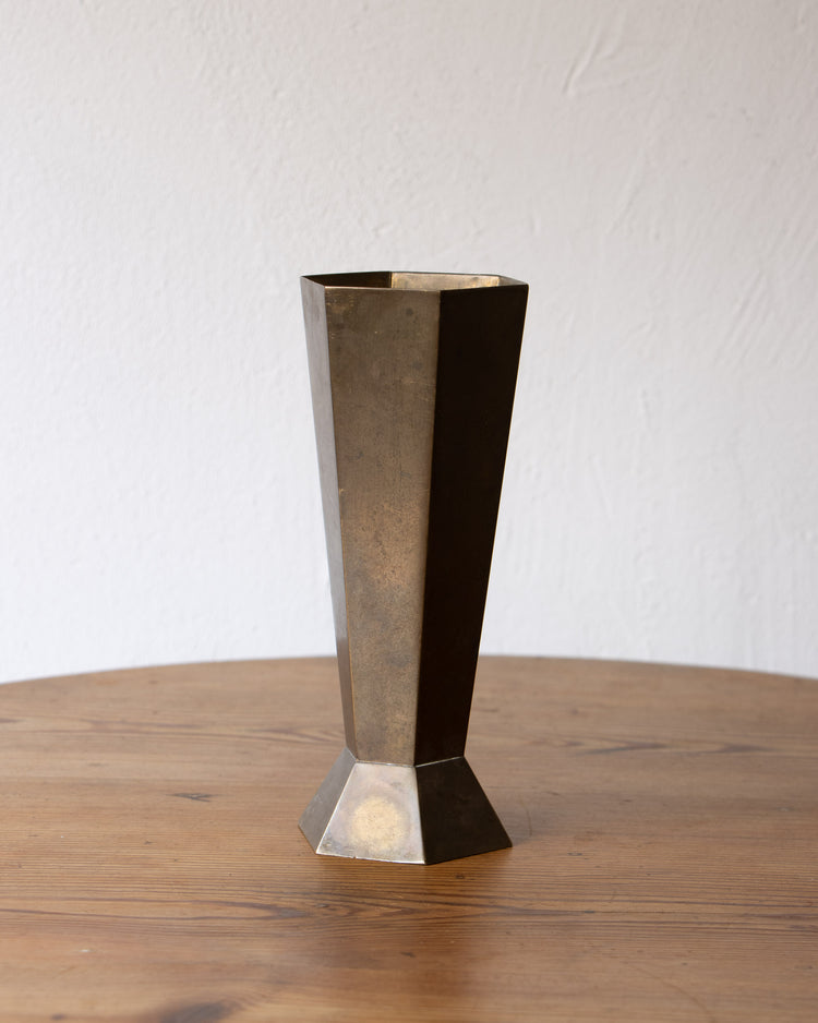 Hexagonal Metal Vase