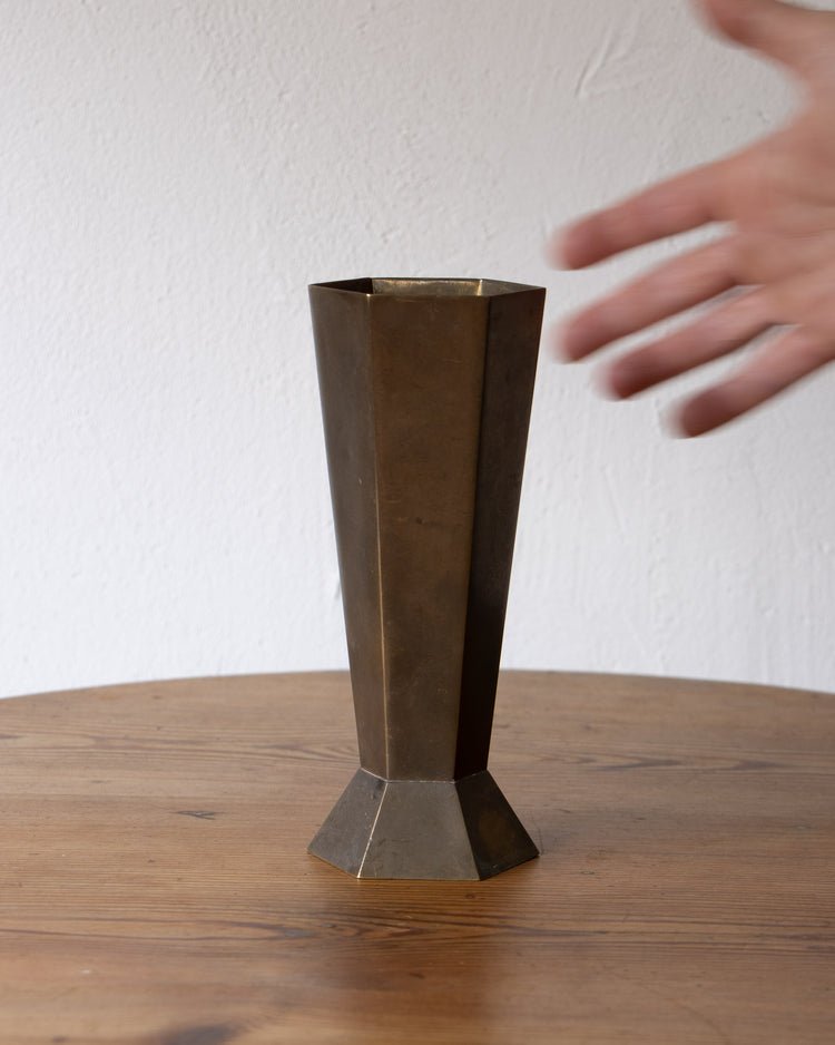 Hexagonal Metal Vase