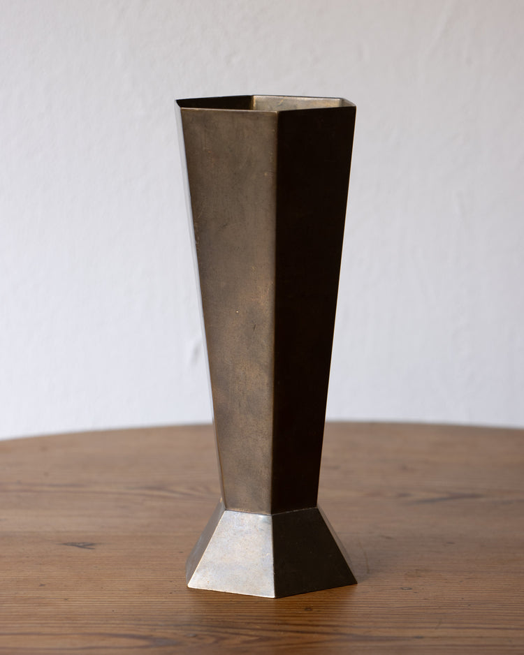 Hexagonal Metal Vase