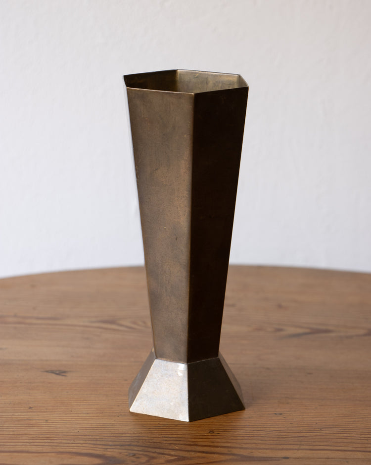 Hexagonal Metal Vase