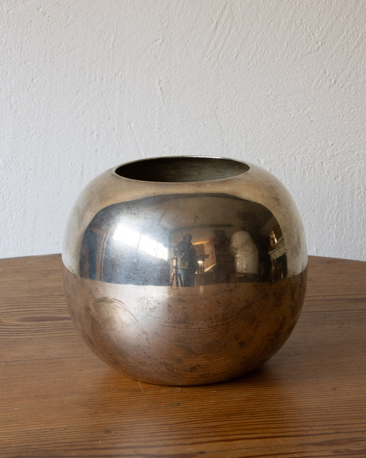 Silverplate Orb Vase