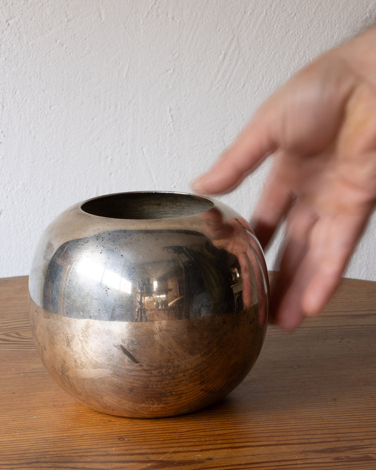 Silverplate Orb Vase