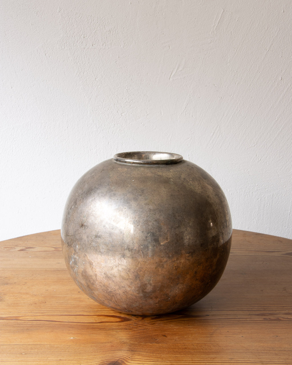 Large Silver Orb Vase