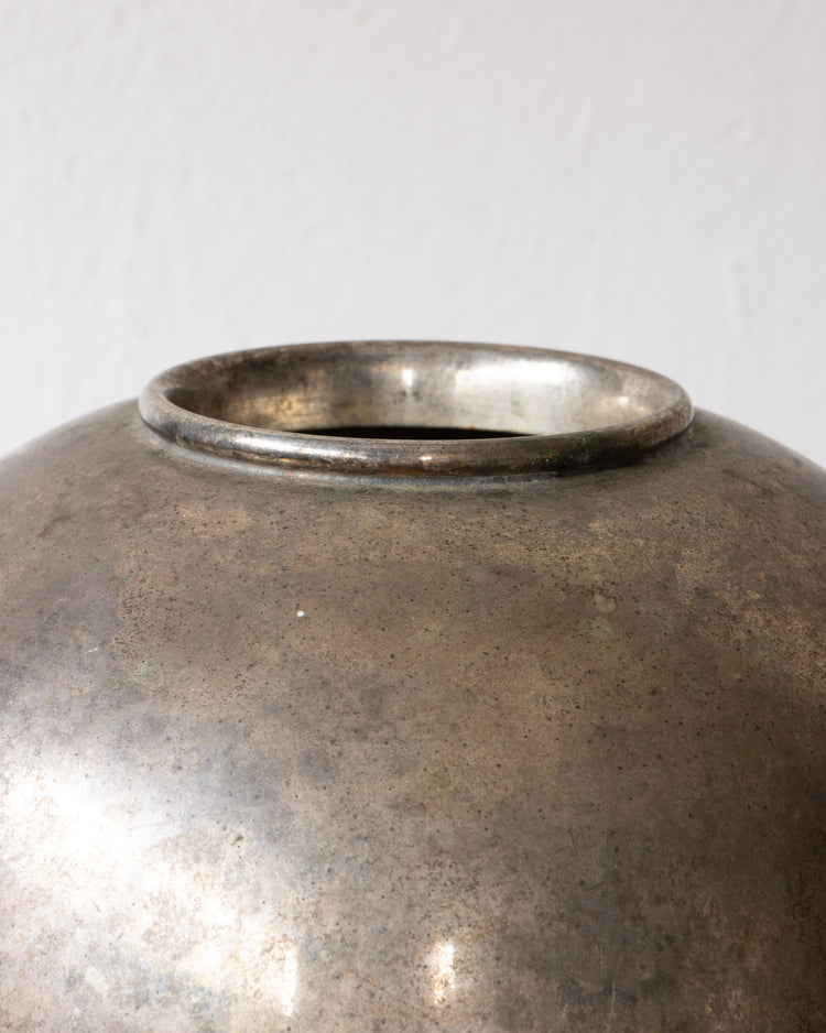 Large Silver Orb Vase