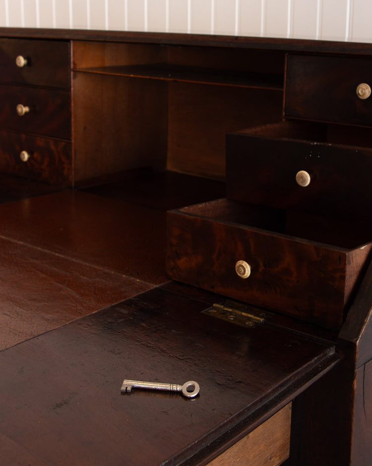 18th c. English Mahogany Secretary Desk