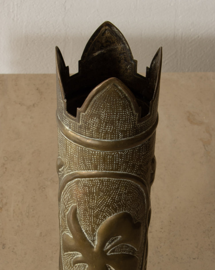 20th Century Brass Trench Art Vase
