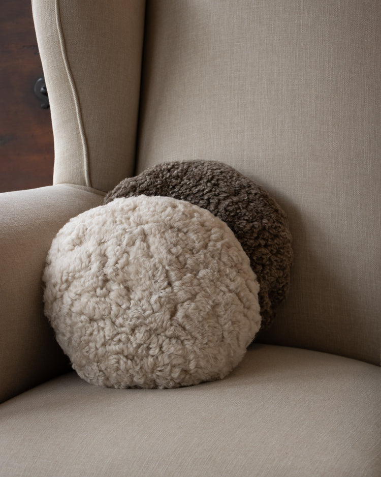 Sheepskin Pillow - Ivory Round