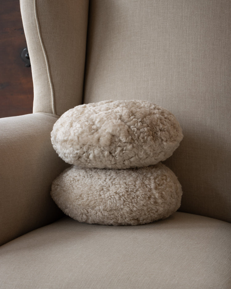 Sheepskin Pillow - Ivory Round
