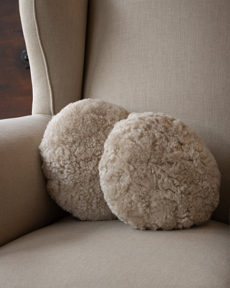 Sheepskin Pillow - Ivory Round