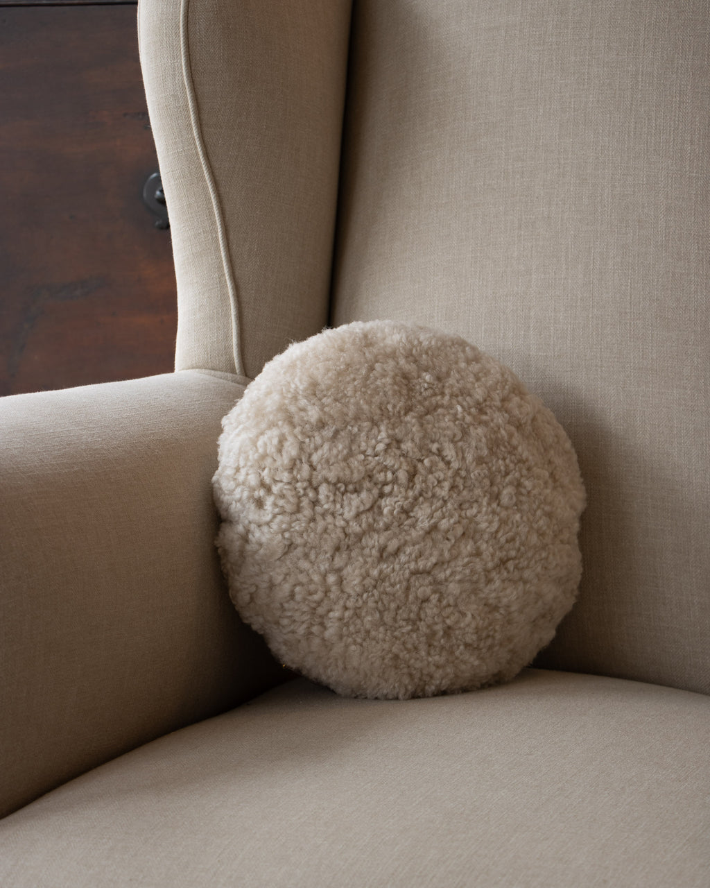 Sheepskin Pillow - Ivory Round