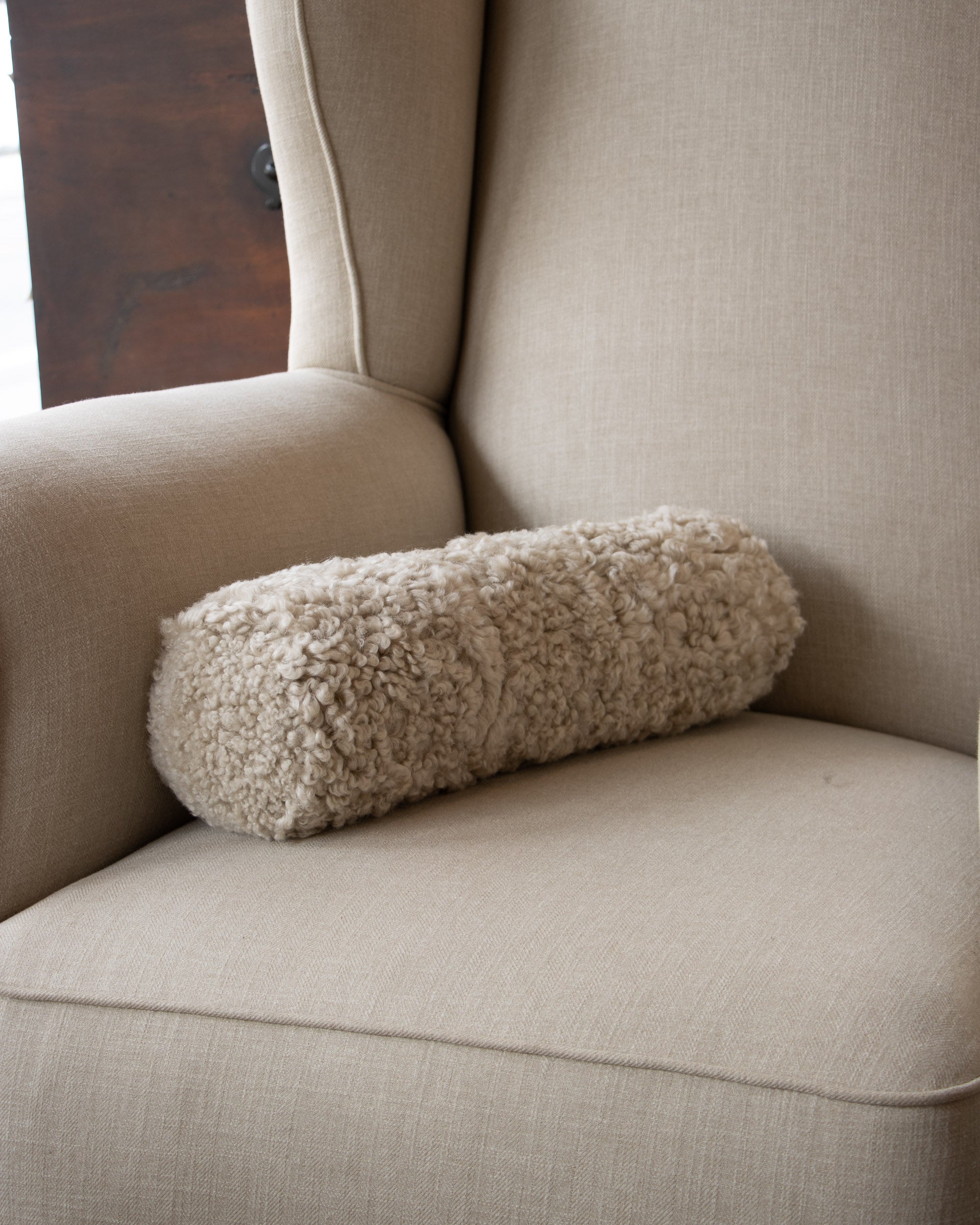 Featured image of Sheepskin Pillow - Ivory Bolster