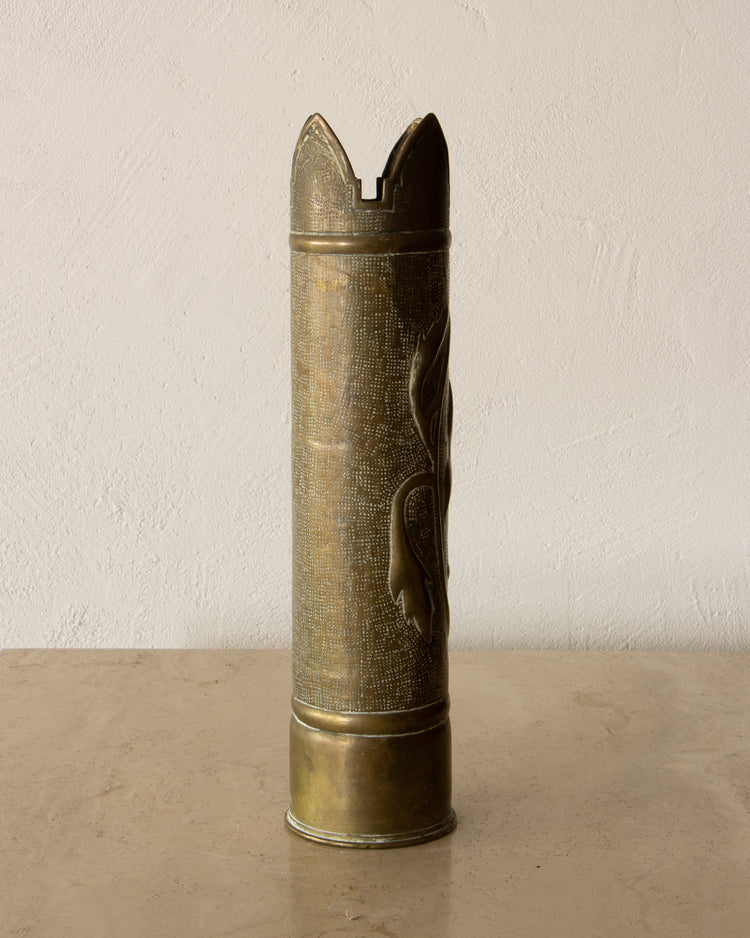 20th Century Brass Trench Art Vase