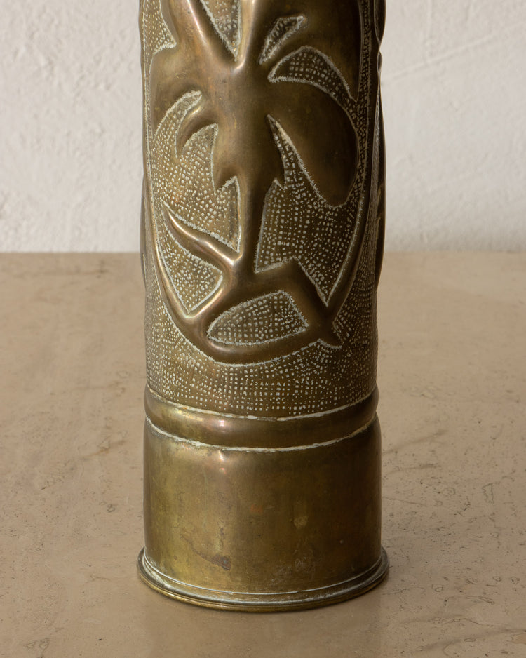 20th Century Brass Trench Art Vase