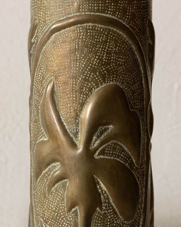 20th Century Brass Trench Art Vase
