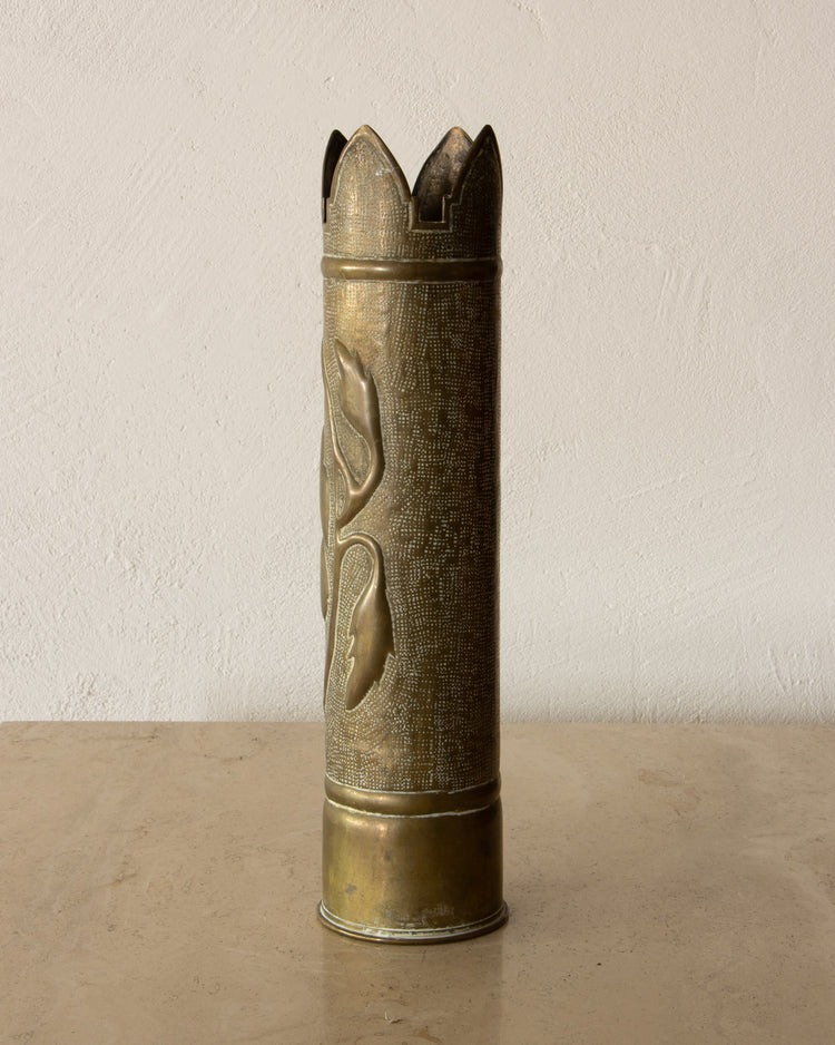 20th Century Brass Trench Art Vase