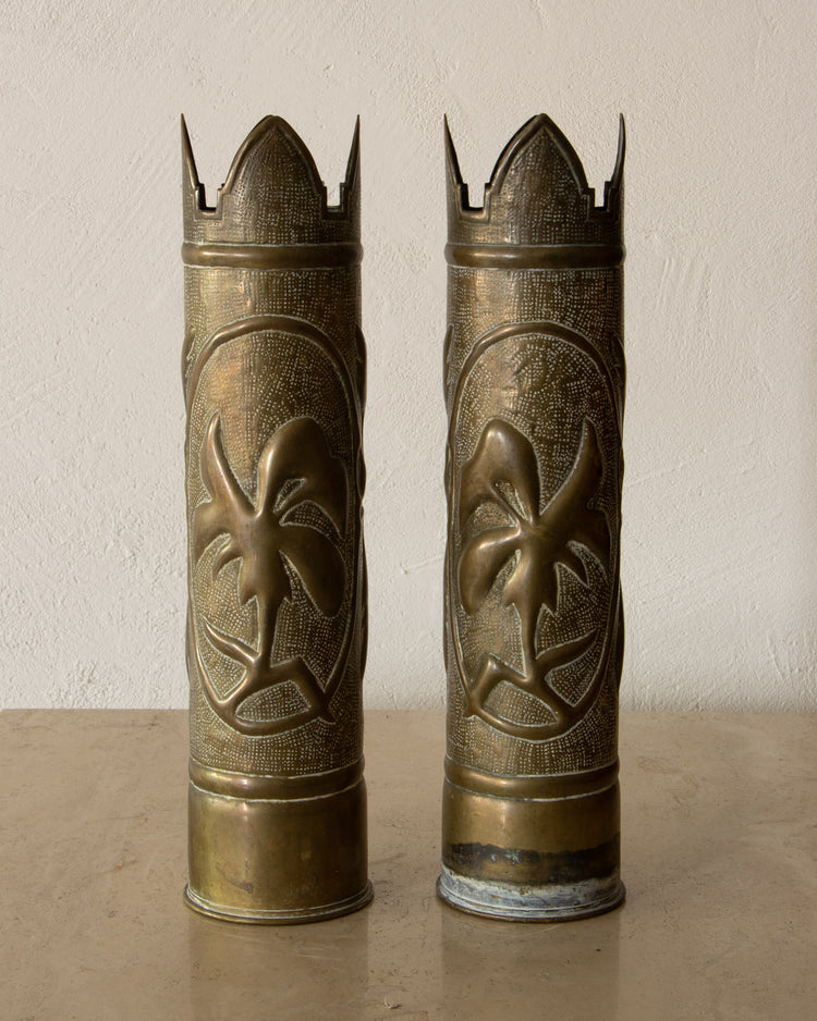 20th Century Brass Trench Art Vase