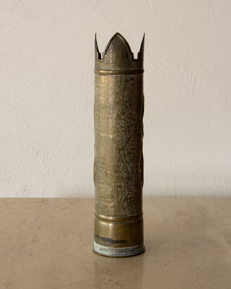 20th Century Brass Trench Art Vase
