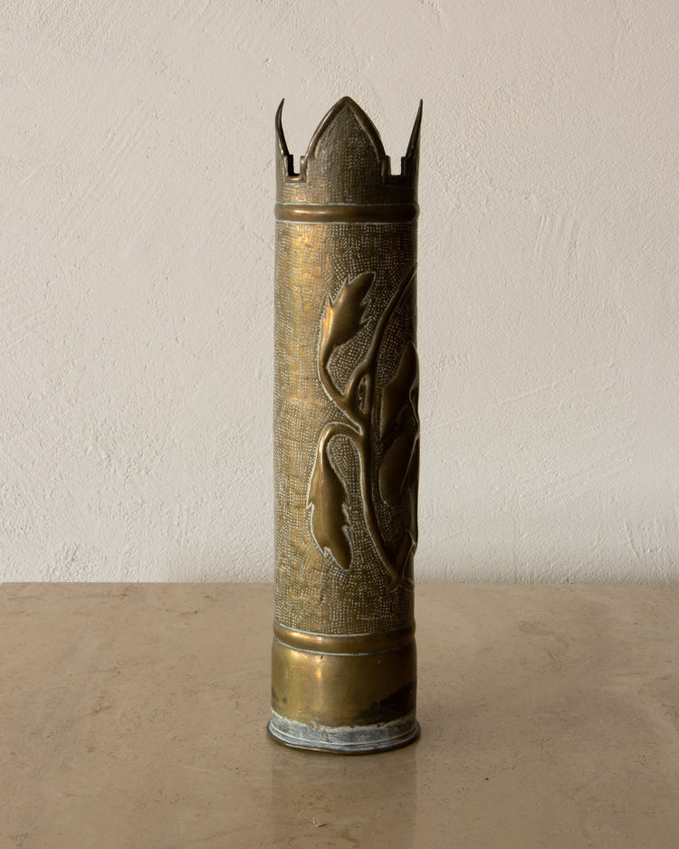 20th Century Brass Trench Art Vase