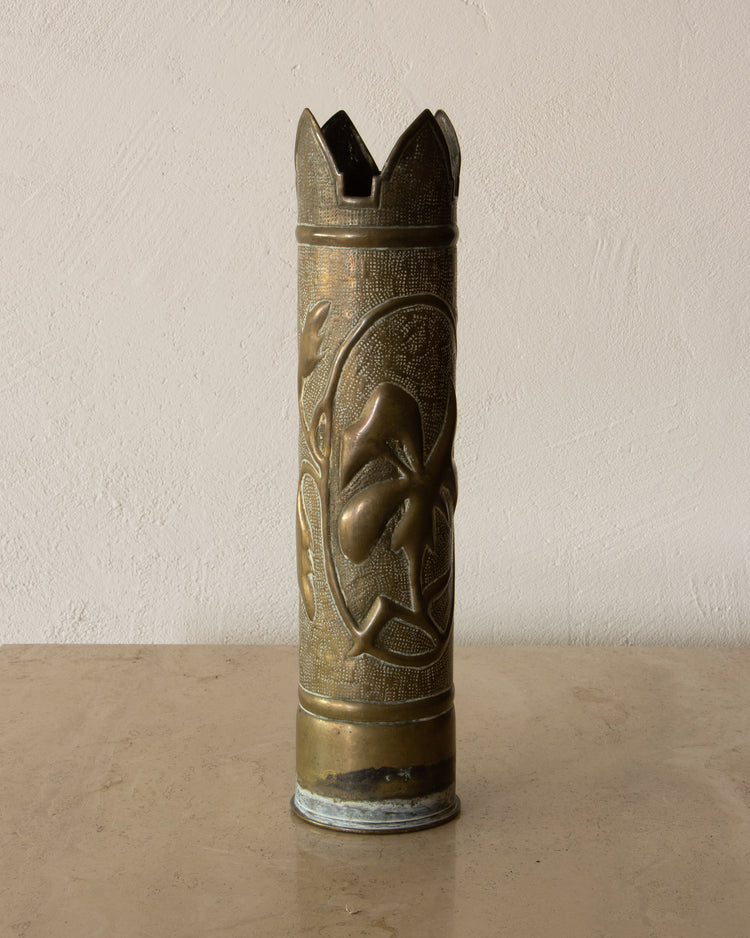 20th Century Brass Trench Art Vase