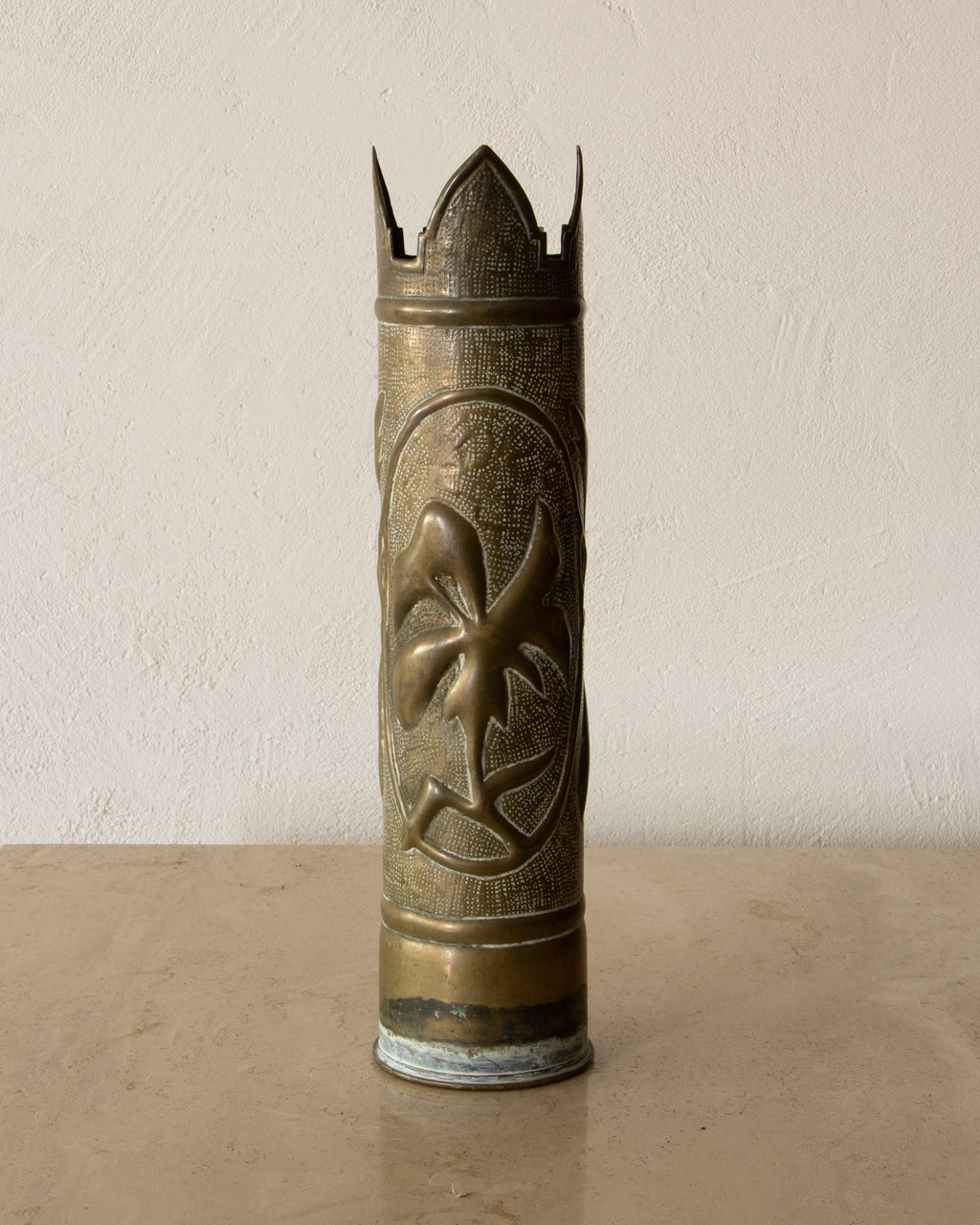 20th Century Brass Trench Art Vase