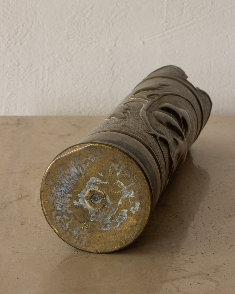 20th Century Brass Trench Art Vase