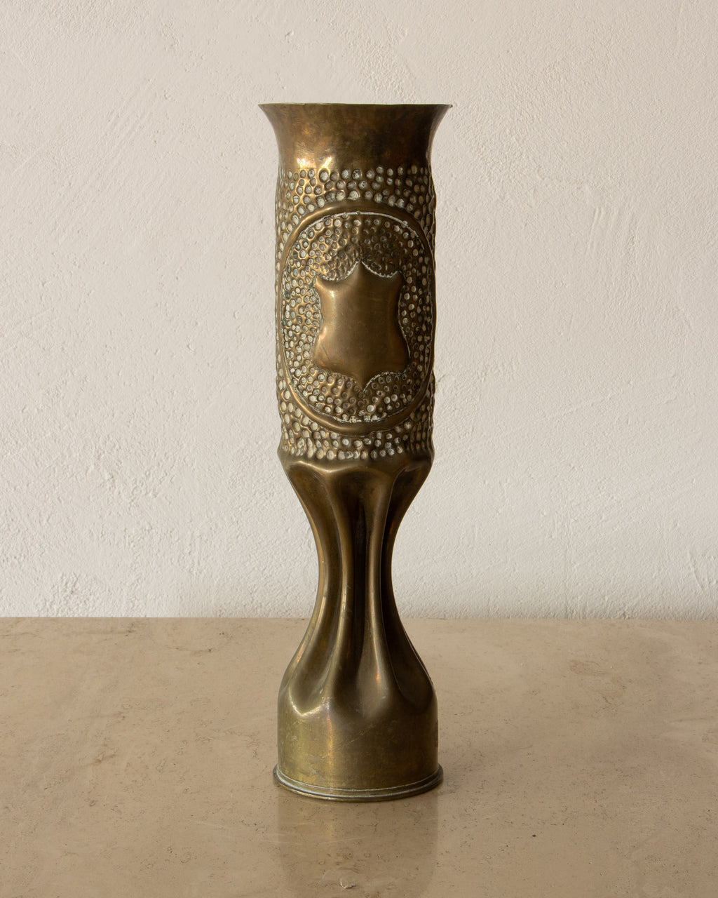 20th Century Brass Trench Art Vase