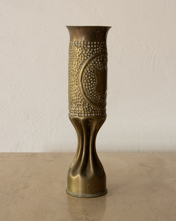 20th Century Brass Trench Art Vase