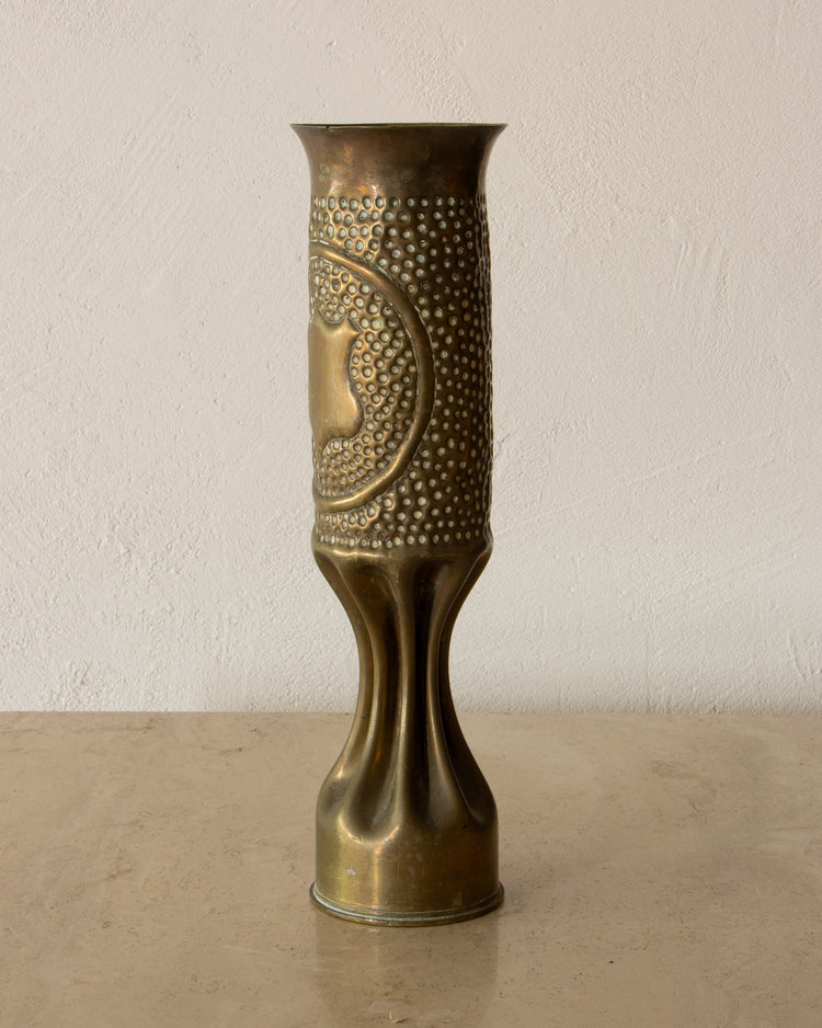 20th Century Brass Trench Art Vase
