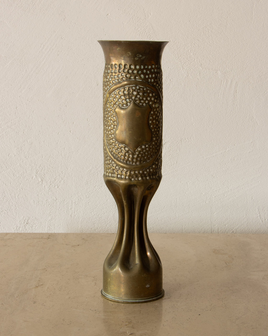 20th Century Brass Trench Art Vase