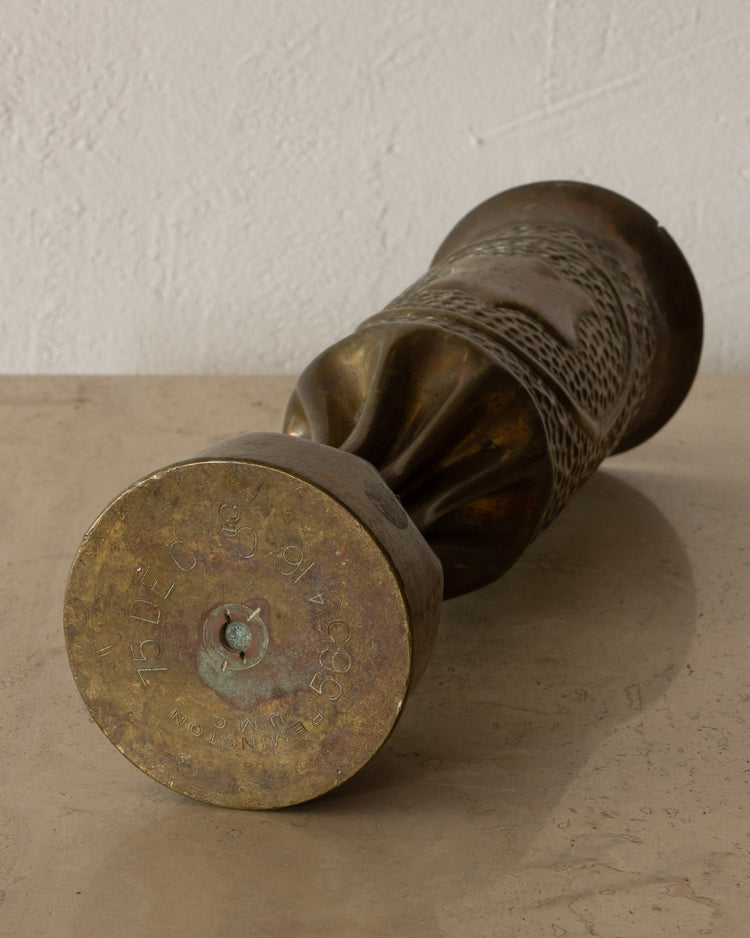 20th Century Brass Trench Art Vase