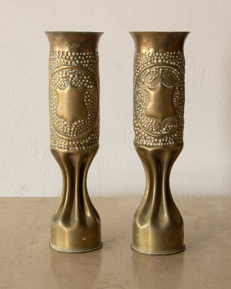 20th Century Brass Trench Art Vase