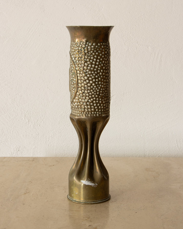 20th Century Brass Trench Art Vase