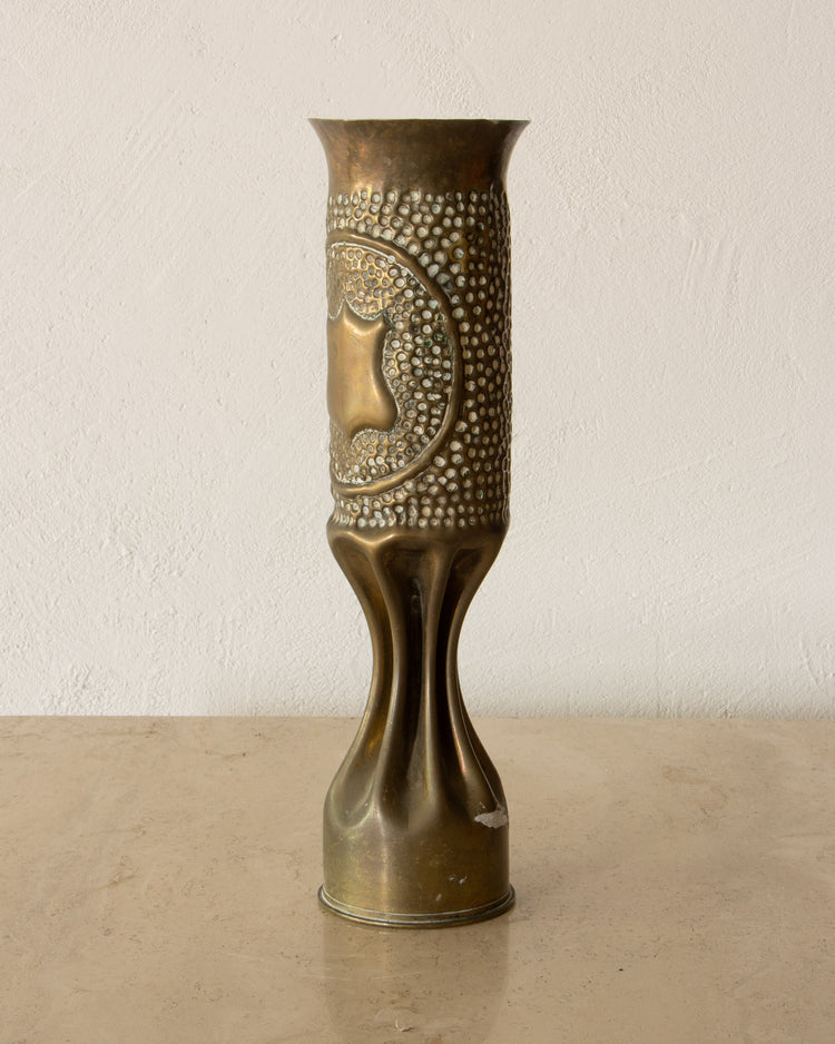 20th Century Brass Trench Art Vase