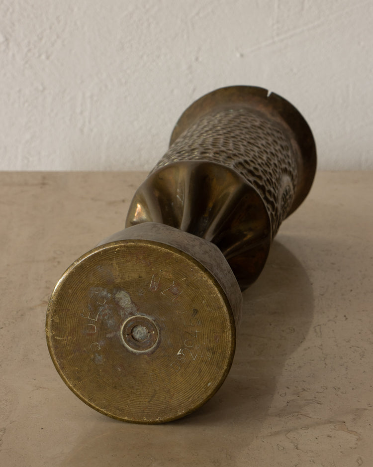 20th Century Brass Trench Art Vase