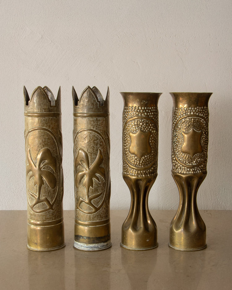 20th Century Brass Trench Art Vase