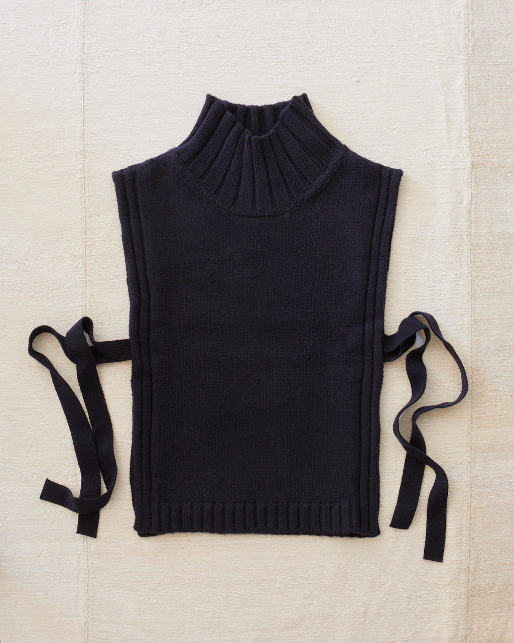 Soeur Turtleneck Side Tie Vest in Navy
