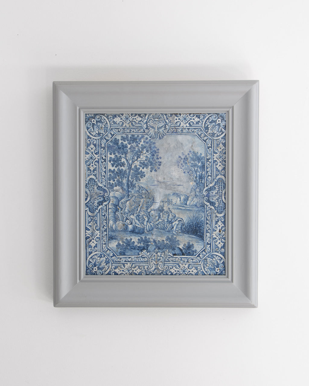 A Framed 18th Century Faience Tile