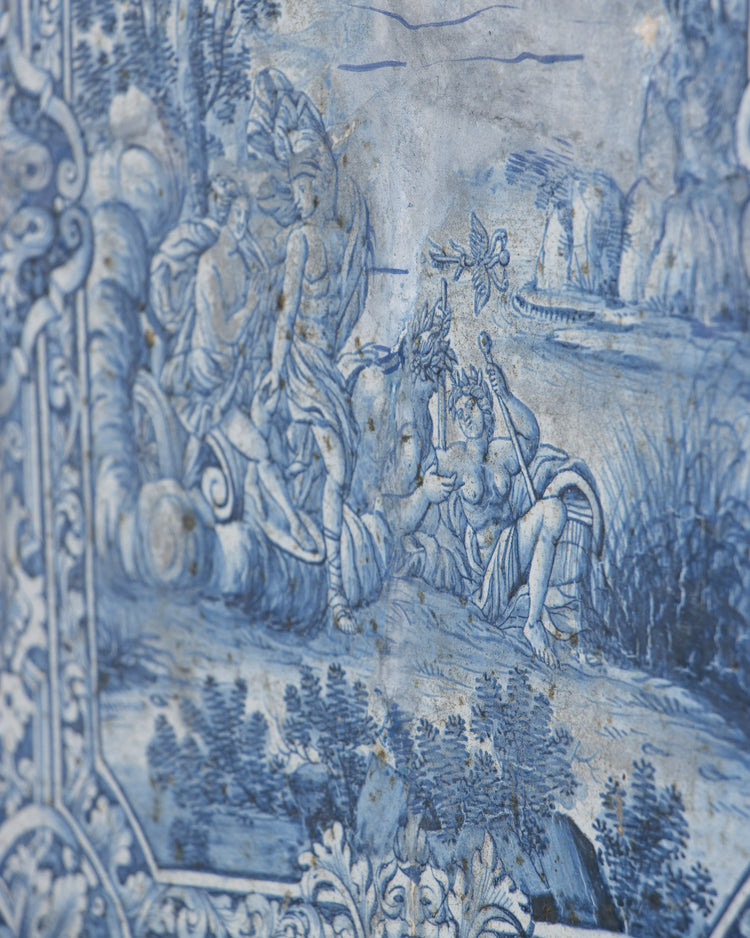 A Framed 18th Century Faience Tile