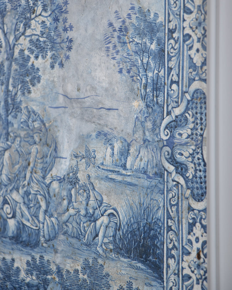 A Framed 18th Century Faience Tile