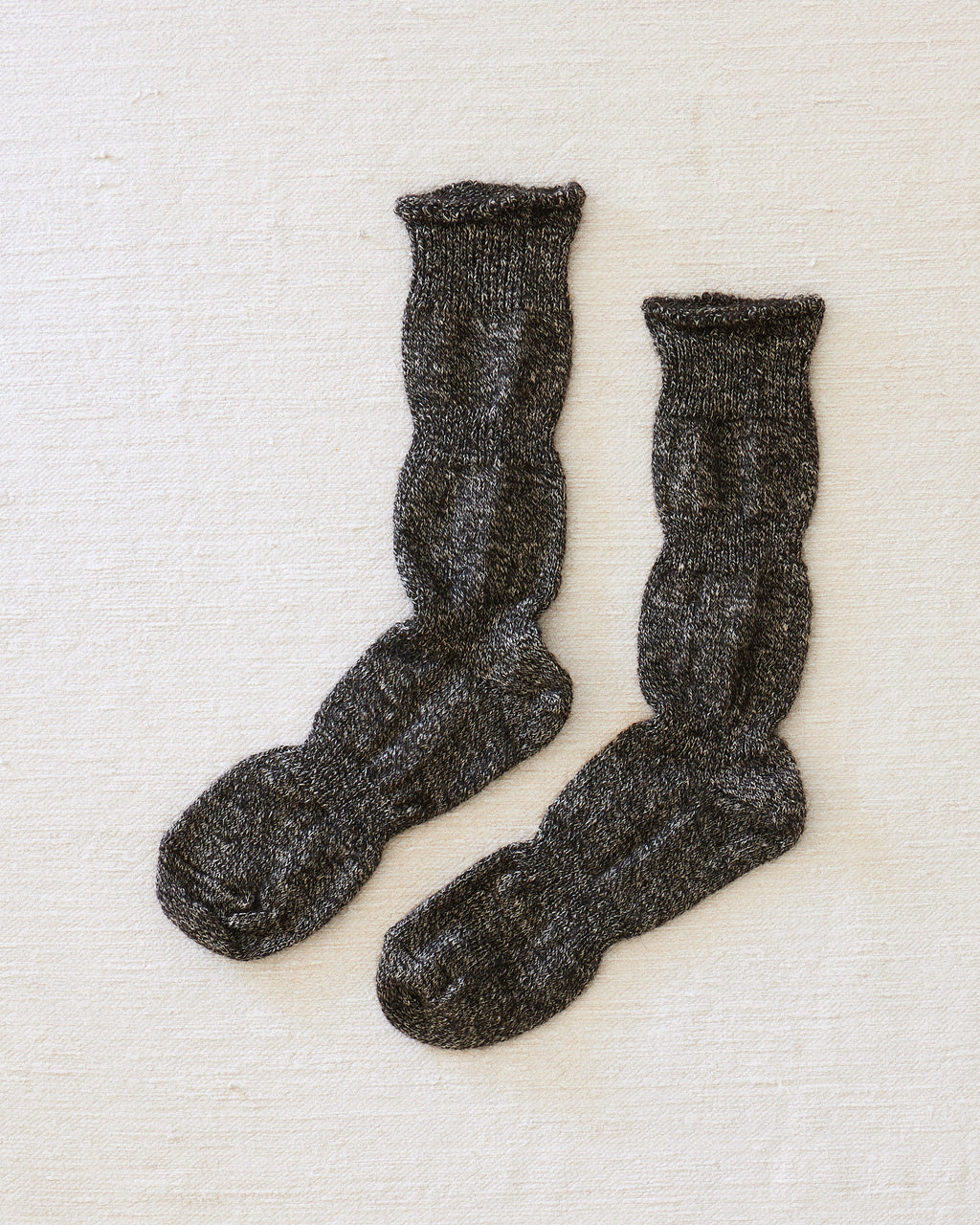 Alpaca Linen Ploot Socks Black