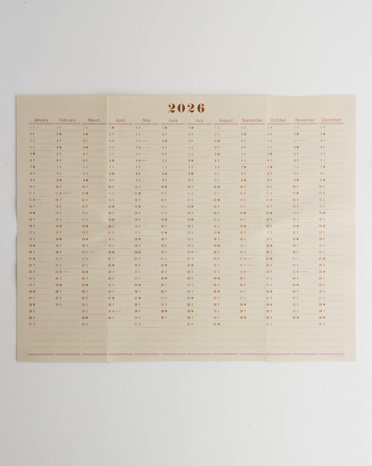 One Year Wall Calendar 2026